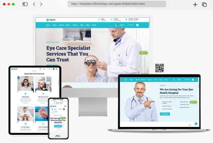 opnix eye care optometrist html template