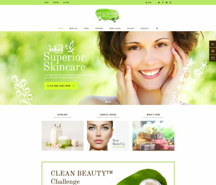 organic natural cosmetics wordpress theme