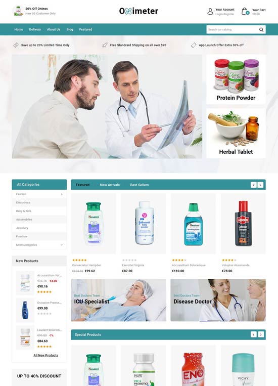 oximeter medical store prestashop theme