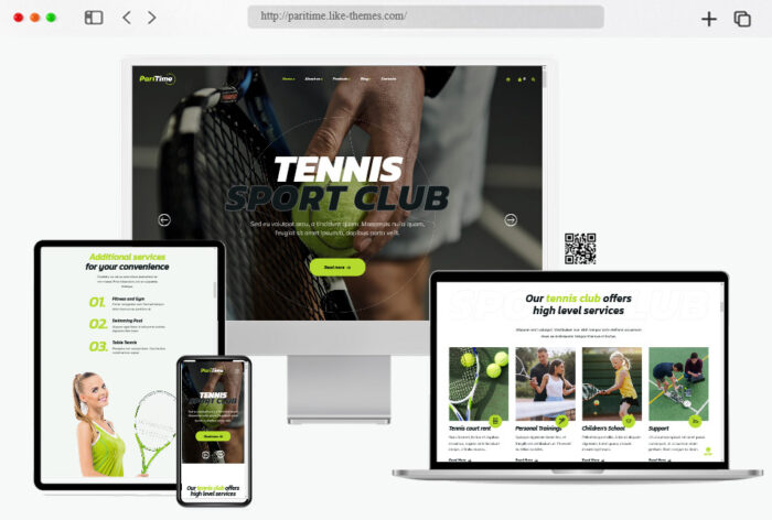 paritime tennis club wordpress theme