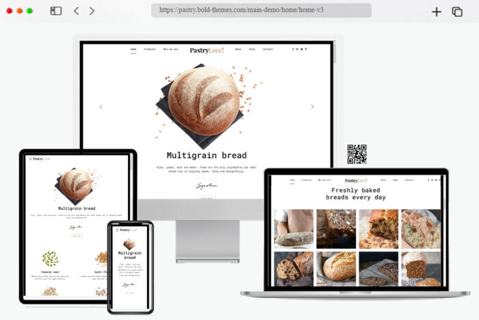 pastry love bakery theme with online ordering