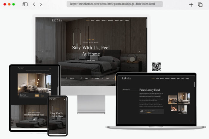 patara hotel website template