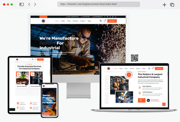 pentair industrial website template