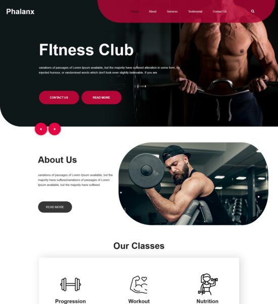 phalanx fitness html template