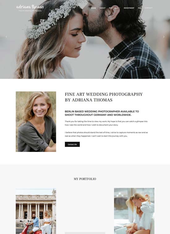 photoframe free photography wordpress theme