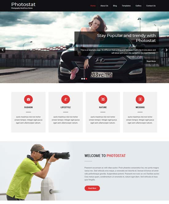 photostat free photography wordpress theme