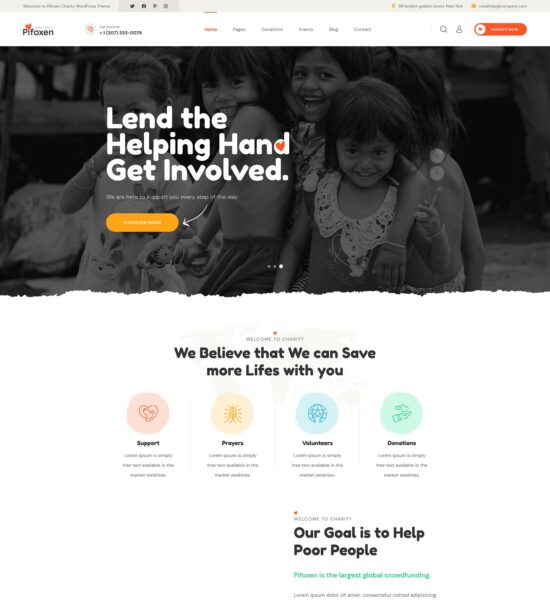 pifoxen charity html template