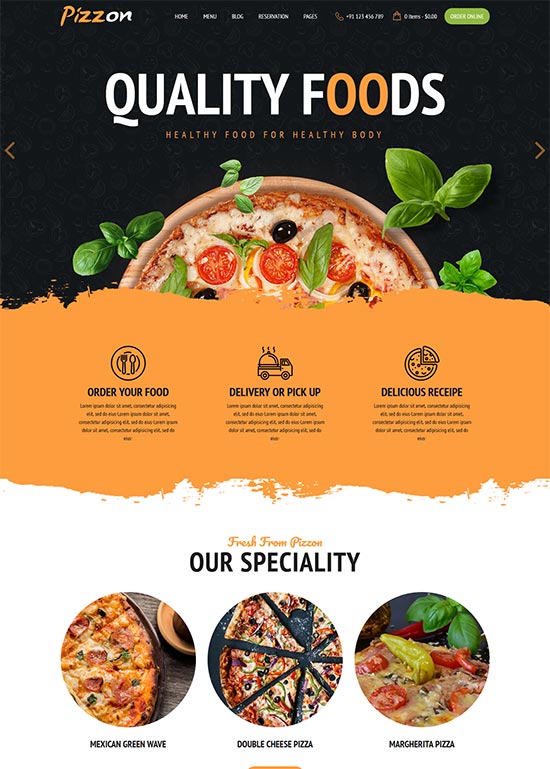 pizzon pizza restaurant html template