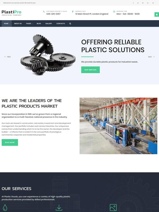 plastipro industrial joomla template