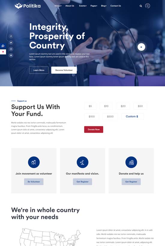 politika election campaign html template