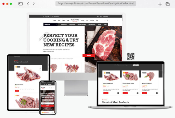 poltori meat shop html template