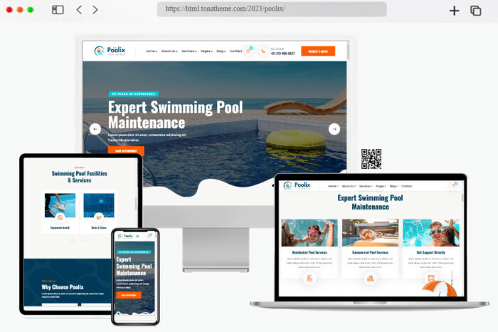 poolix pool cleaning renovation html template