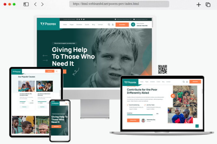poorex nonprofit charity html template