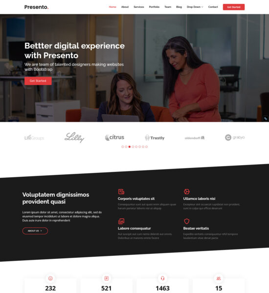 presento bootstrap corporate template