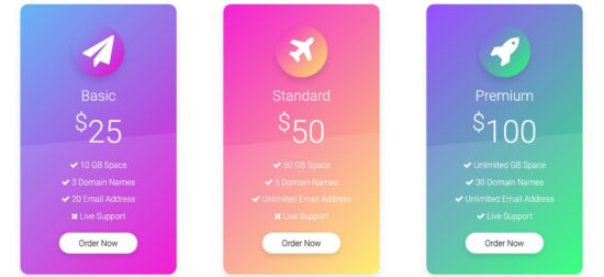 pricing table ui