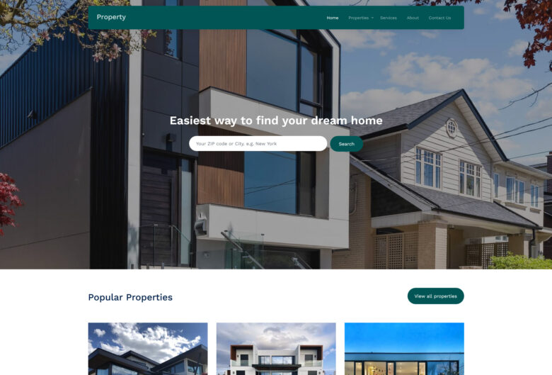 property free bootstrap real estate template