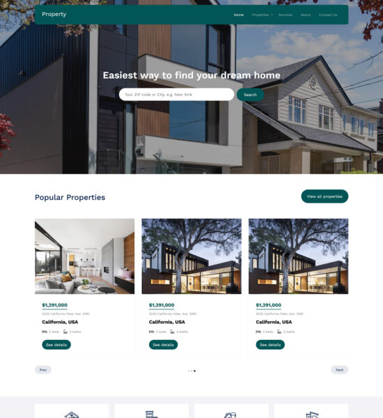property free bootstrap real estate template