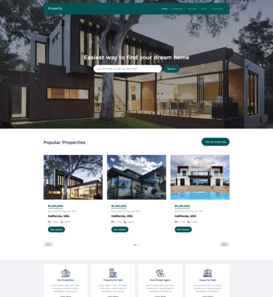 property free html real estate template