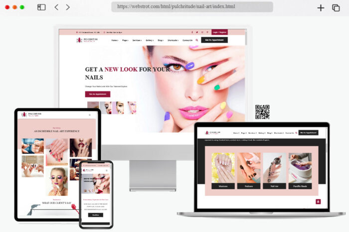 pulchritude nail art salon and booking html template