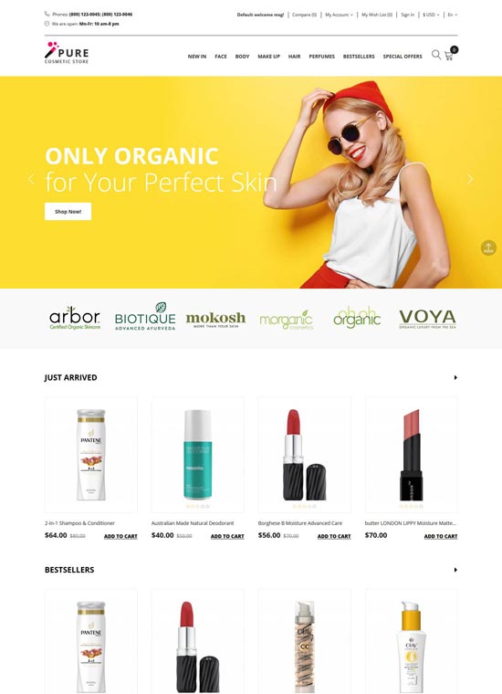 pure beauty supply opencart template