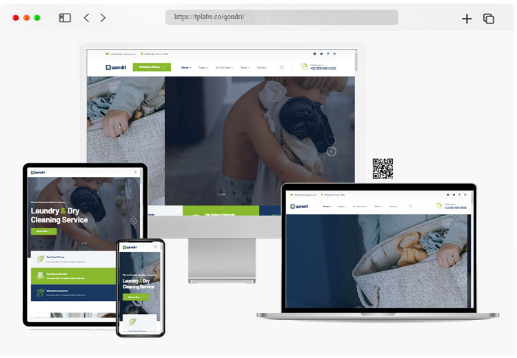 qondri laundry services wordpress theme
