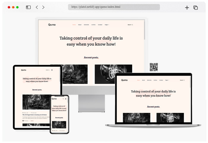 qurno minimal blog template