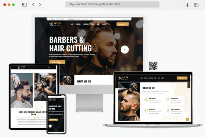 qutter barbers hair salons html template
