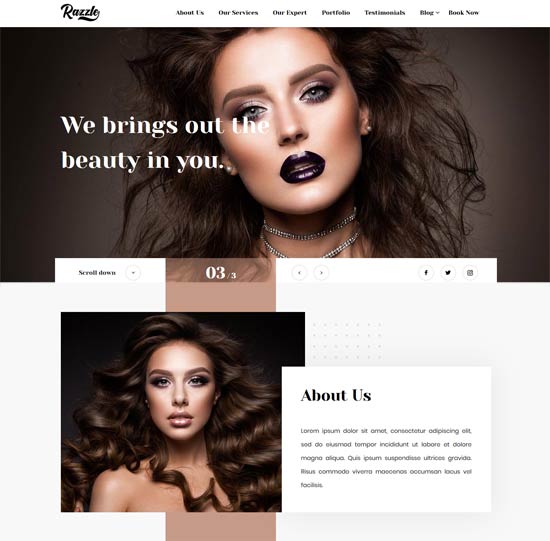 razzle beauty salon html template