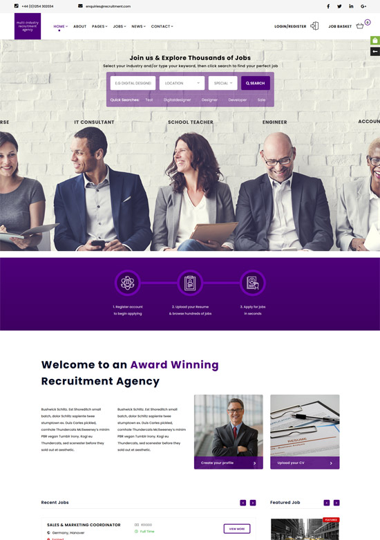 recruitment agency wordpress theme