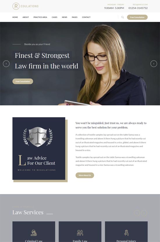 regulations attorneys html template