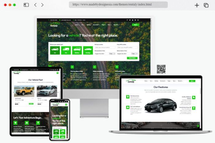 rentaly car rental website template