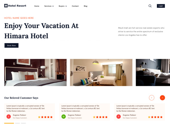 resort hotel inn wordpress theme