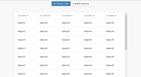 responsive bootstrap card table