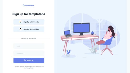 responsive sign up form page templat