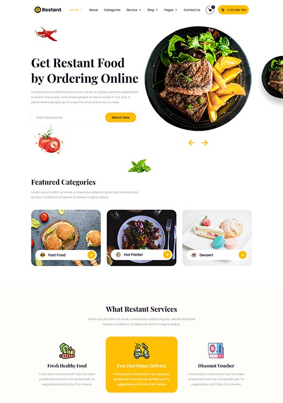 restant restaurant html template