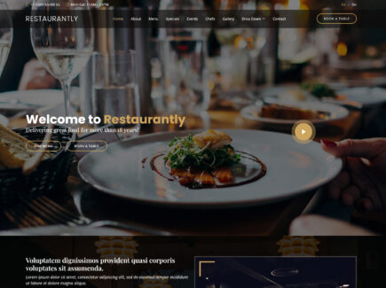restaurantly free restaurant bootstrap template