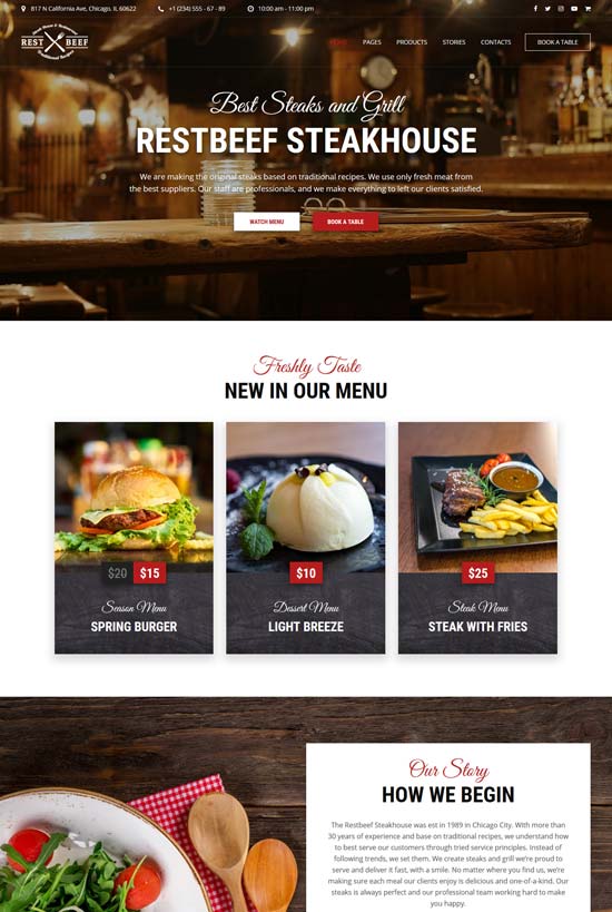 restbeef restaurant html template