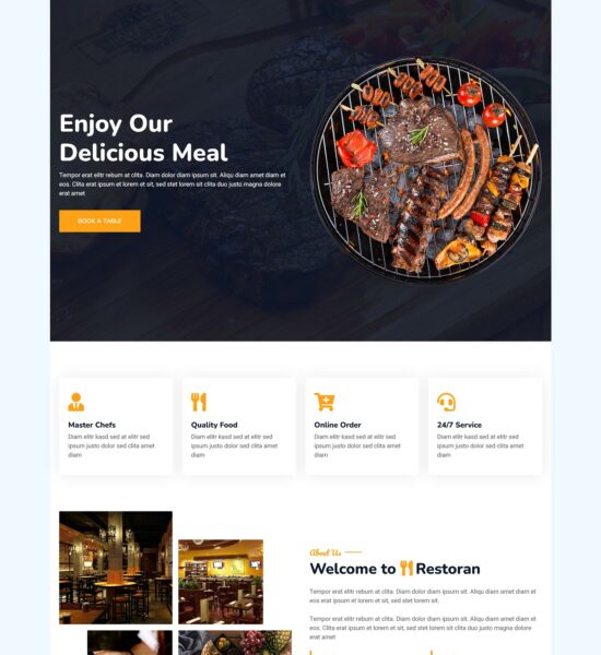 restoran bootstrap restaurant website