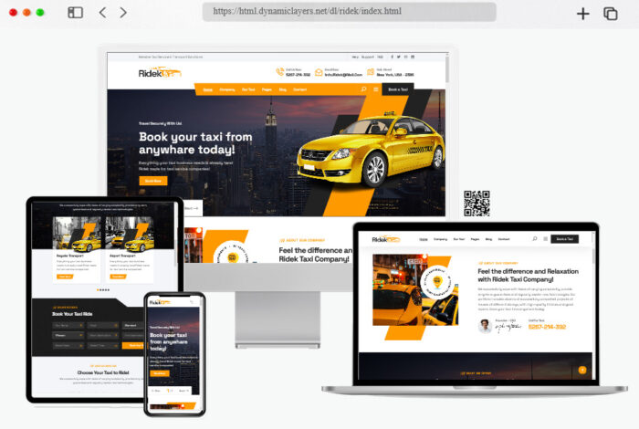 ridek online taxi booking service html template