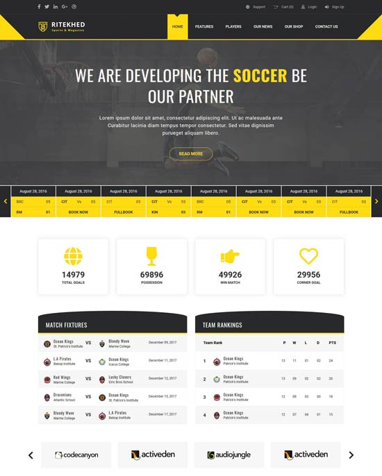 ritekhed sports html template