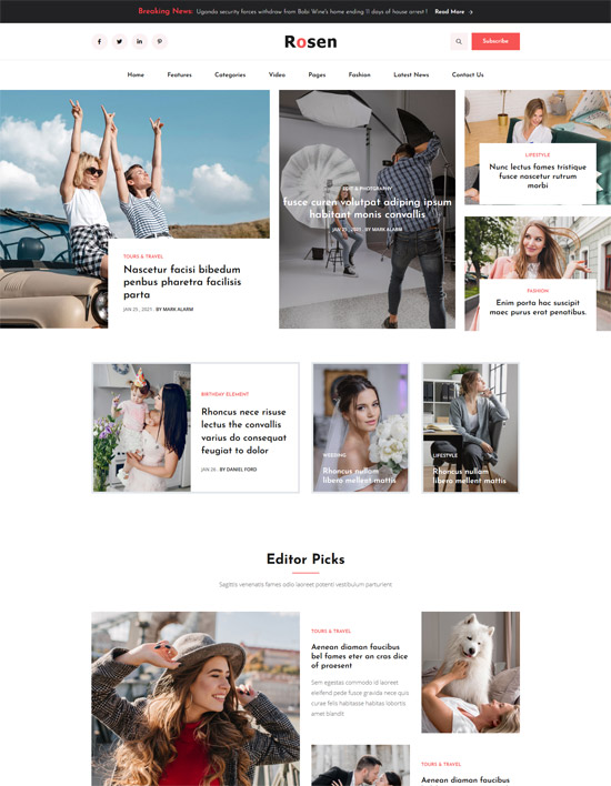 rosen magazine psd template