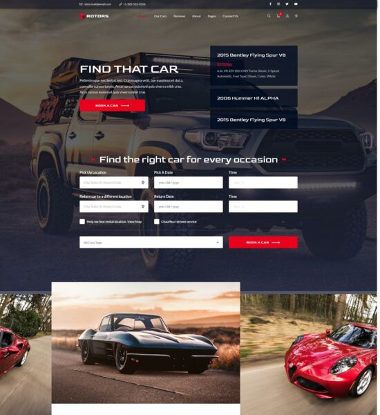 rotors car rental website template