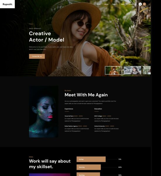 ruposhi actor portfolio html template