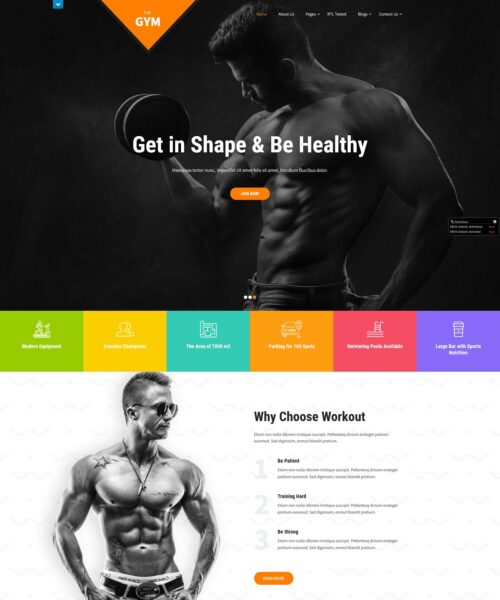 skt gym wordpress theme