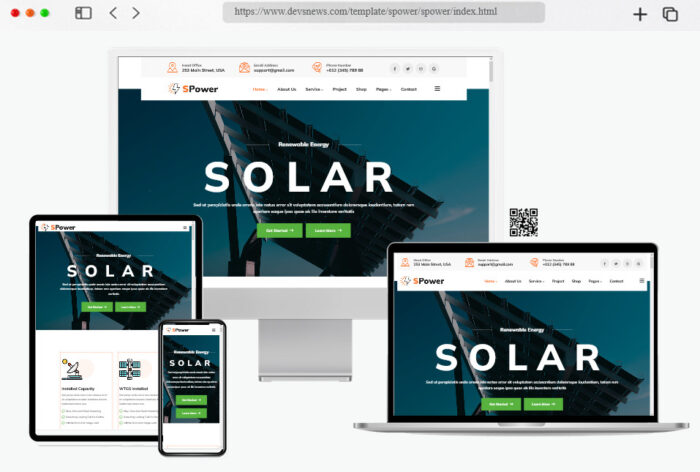 spower wind solar energy html template