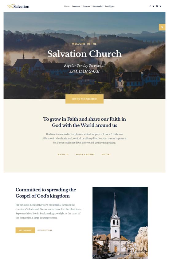 salvation church religion wp theme