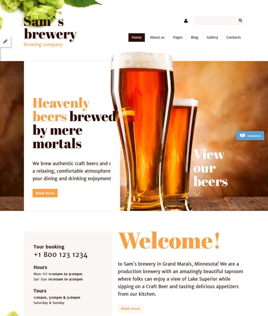 sam brewery joomla template