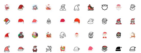 santa icons set