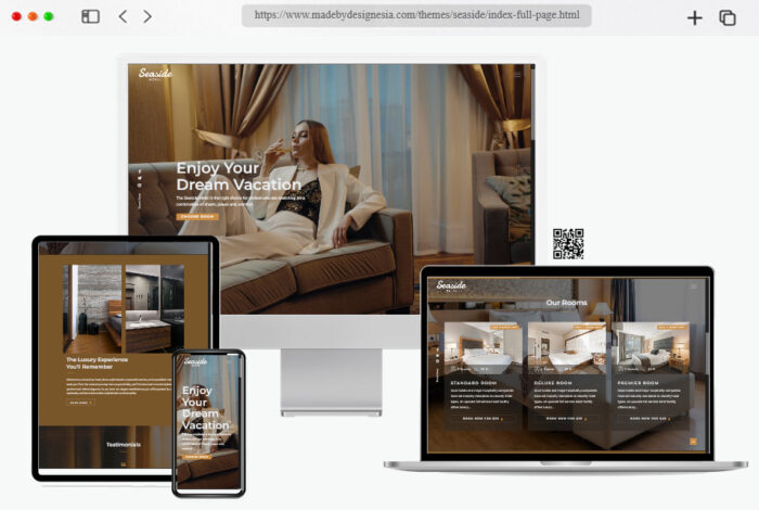 seaside responsive hotel website design
