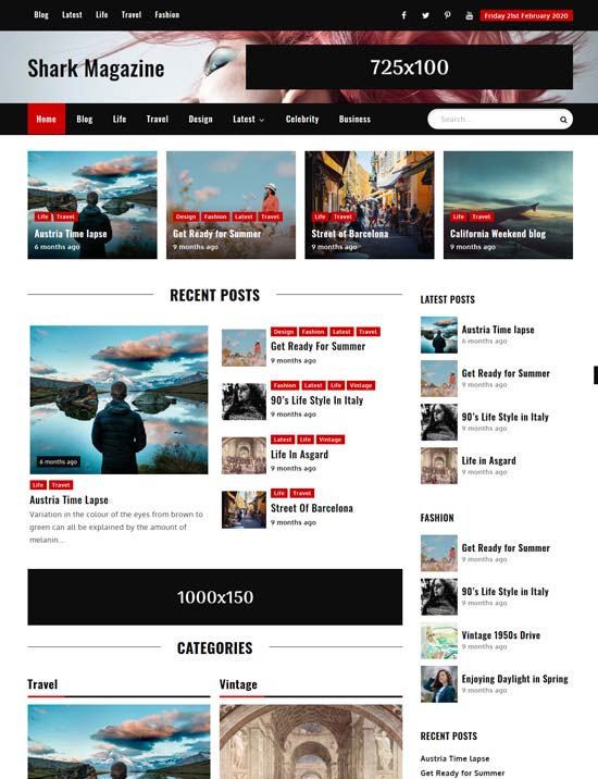 shark free magazine wordpress theme